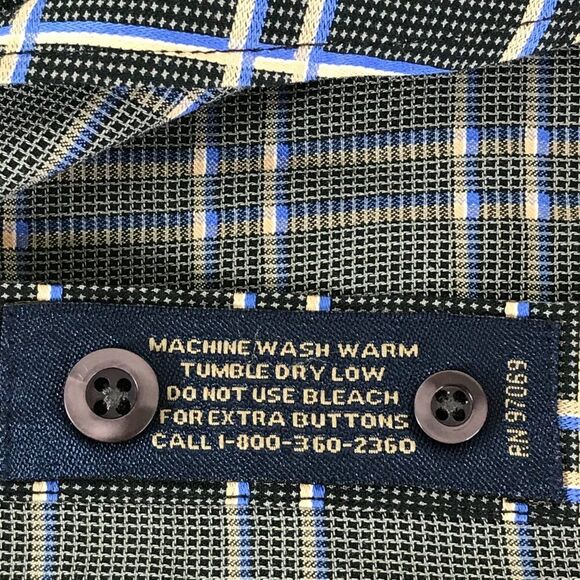 Scott Barber Long Sleeve Button Up Shirt Men's Large Plaid 100% Cotton Casual - Picture 10 of 10